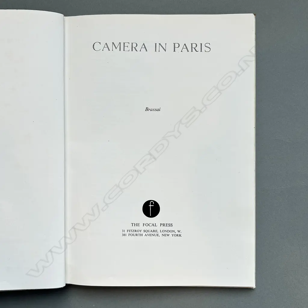 BRASSAI: CAMERA IN PARIS Image 1++